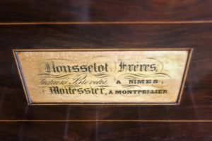 Fortepiano by Rousselot Frères, Nimes c. 1834 - Eric Feller Collection (Nameboard)