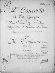 François Devienne - Title page of the 2. Flute Concerto - published by Jean-Jérôme Imbault in 1783