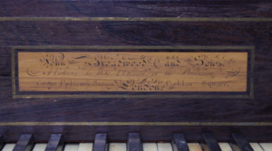 Nameboard John Broadwood & Sons 1815 Compensator Square Piano - Eric Feller Collection