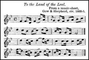 Noten für „To the Land of the Leal“, komponiert 1797 - 1798 